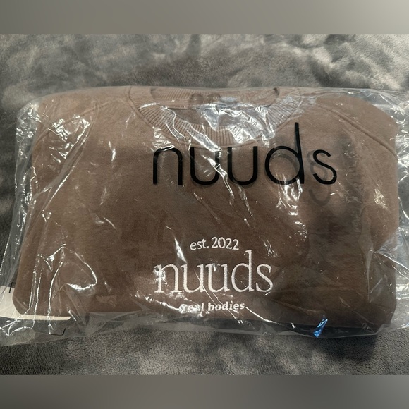 Nuuds BRAND NEW Mocha CrewNeck Sweatshirt w/ Logo - Picture 2 of 5